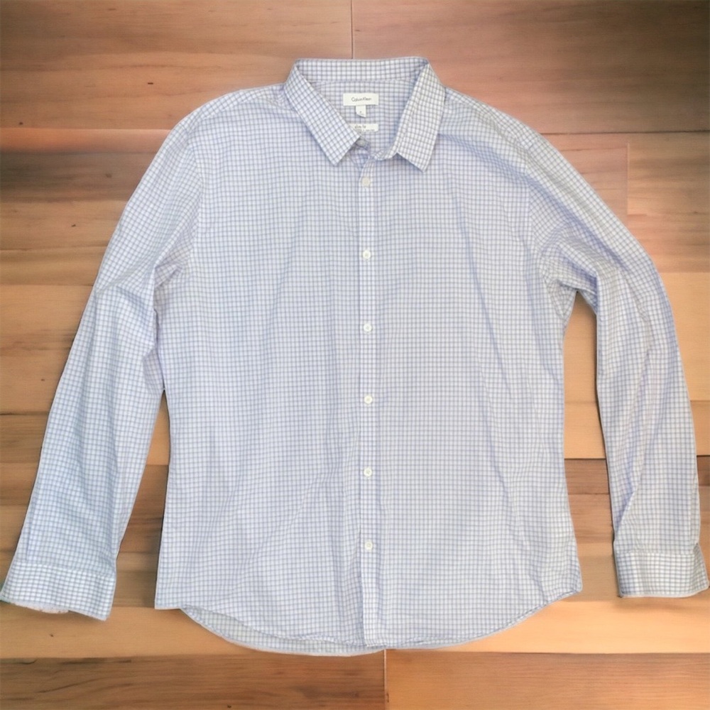 Calvin Klein Men's Dress Shirt Non Iron Slim Fit Stretch Infinite Cool